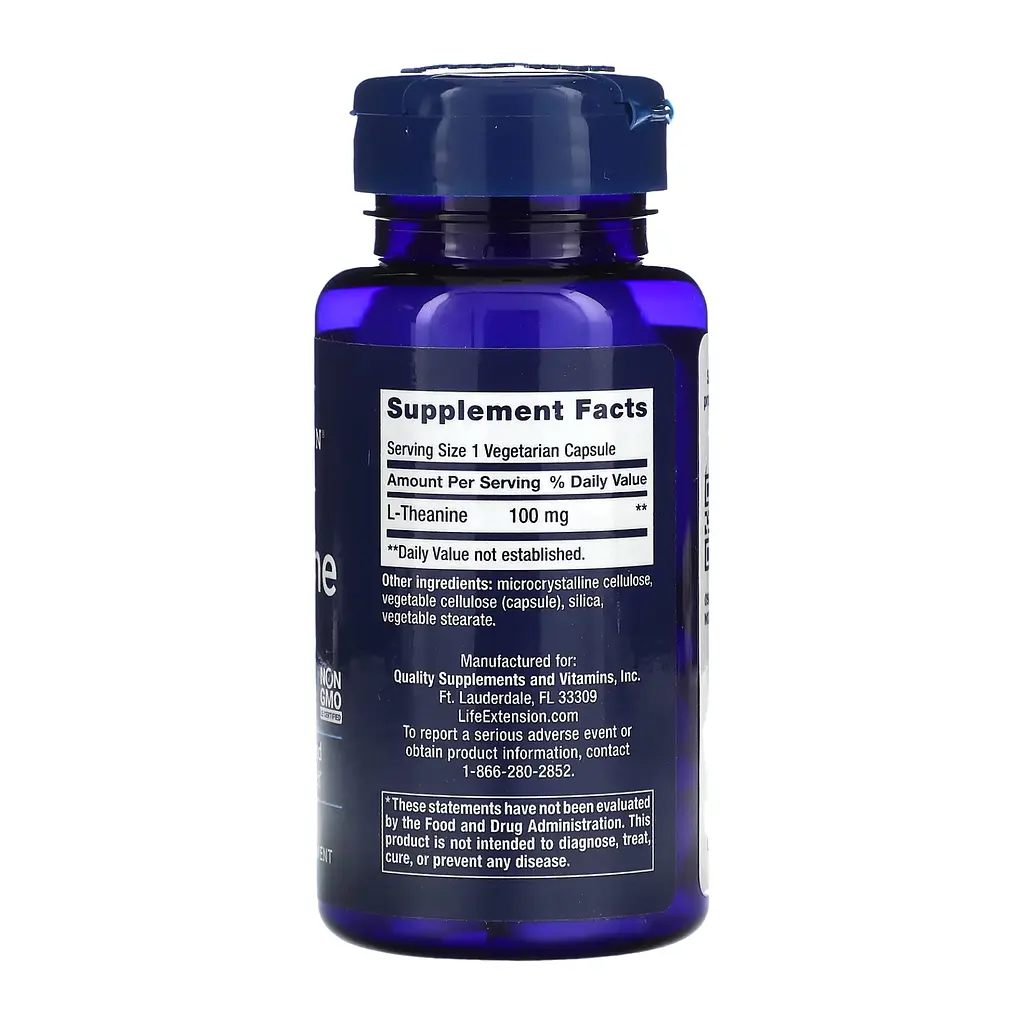 Амінокислота Life Extension L-Theanine 100 мг 60 капсул - фото 2