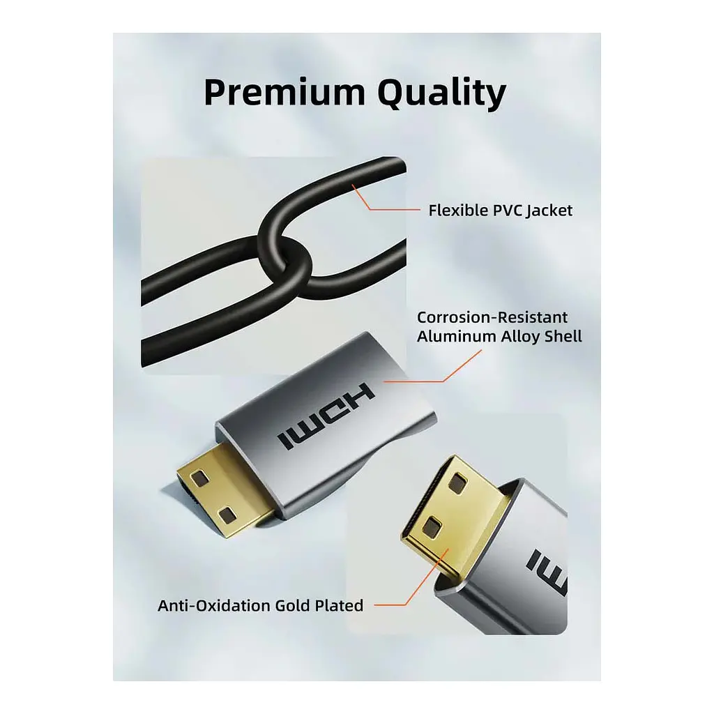 Кабель мультимедійний HDMI micro M to HDMI M 0.5m 8K60Hz Cabletime (CA915873) - фото 7