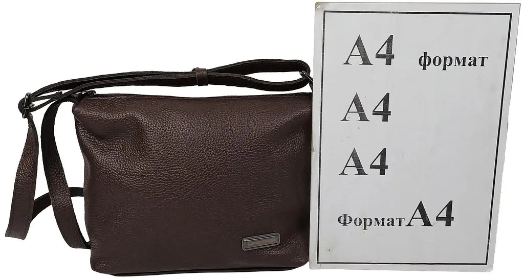 Жіноча шкіряна наплічна сумка Borsacomoda темно-коричнева (810.037) - фото 10