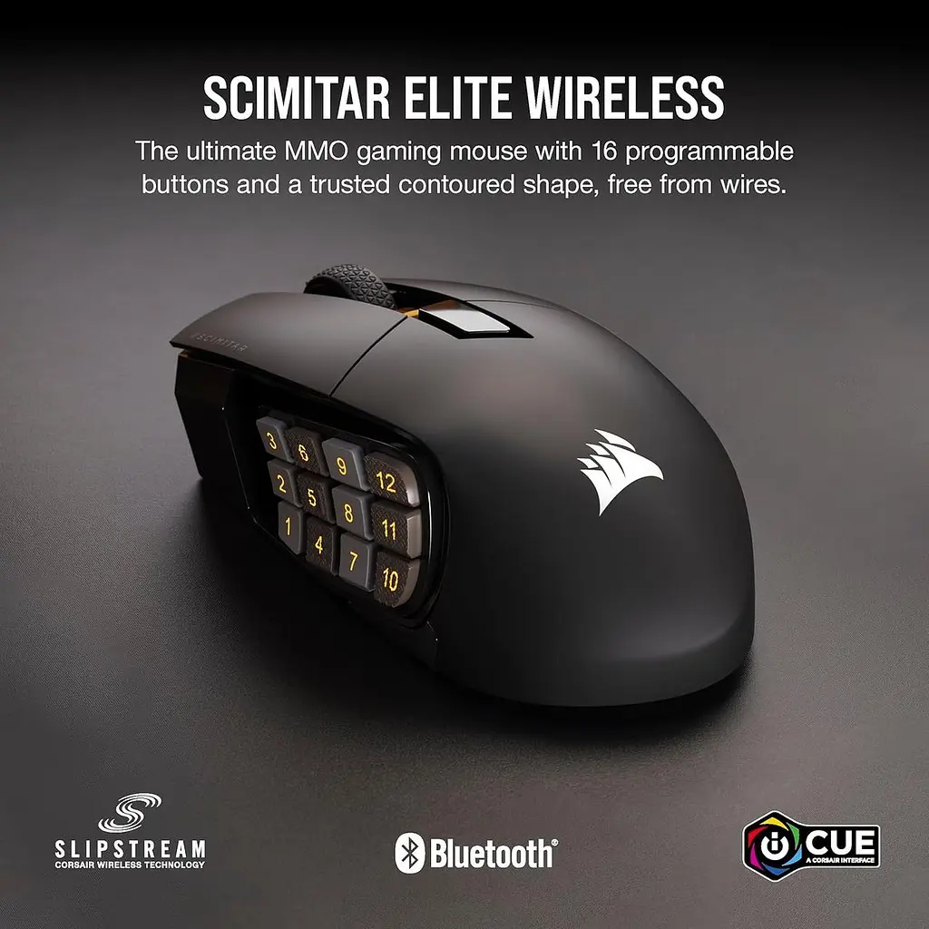 Миша комп'ютерна Corsair MMO Scimitar Elite Wireless (CH-9314311) - фото 2