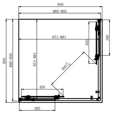 Душова кабіна Dusel DSL194 Chrome 900x900x1900, Хром, Універсальна, прозорий, хром, 90x90 - фото 2