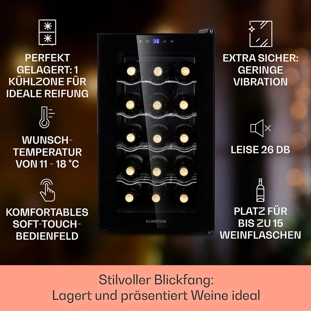 Винный холодильник Klarstein Barolo 15 Uno (10041207) - фото 6