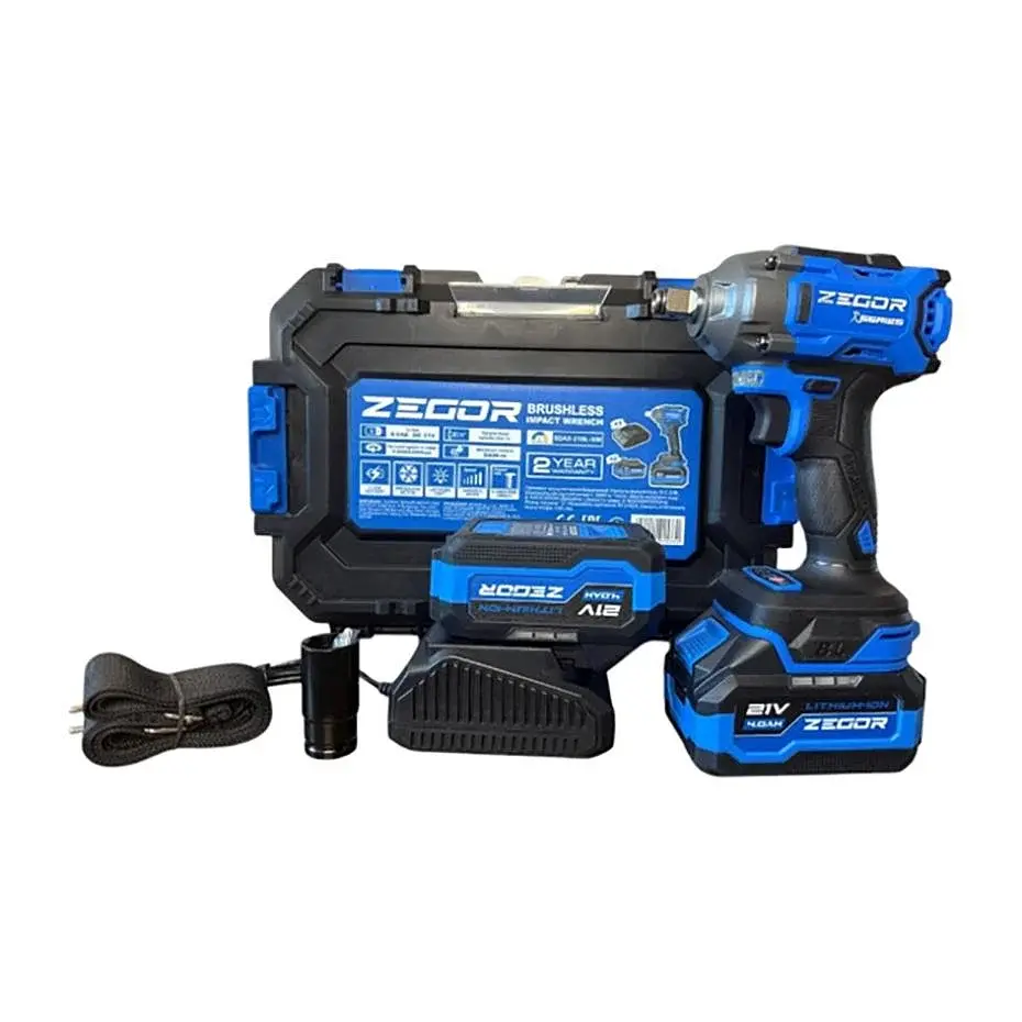 Гайковерт ударний акумуляторний Zegor SDAX-21BL-500 21V Advanced 2 батареї безщітковий двигун/реверс/з підсвічуванням - фото 9