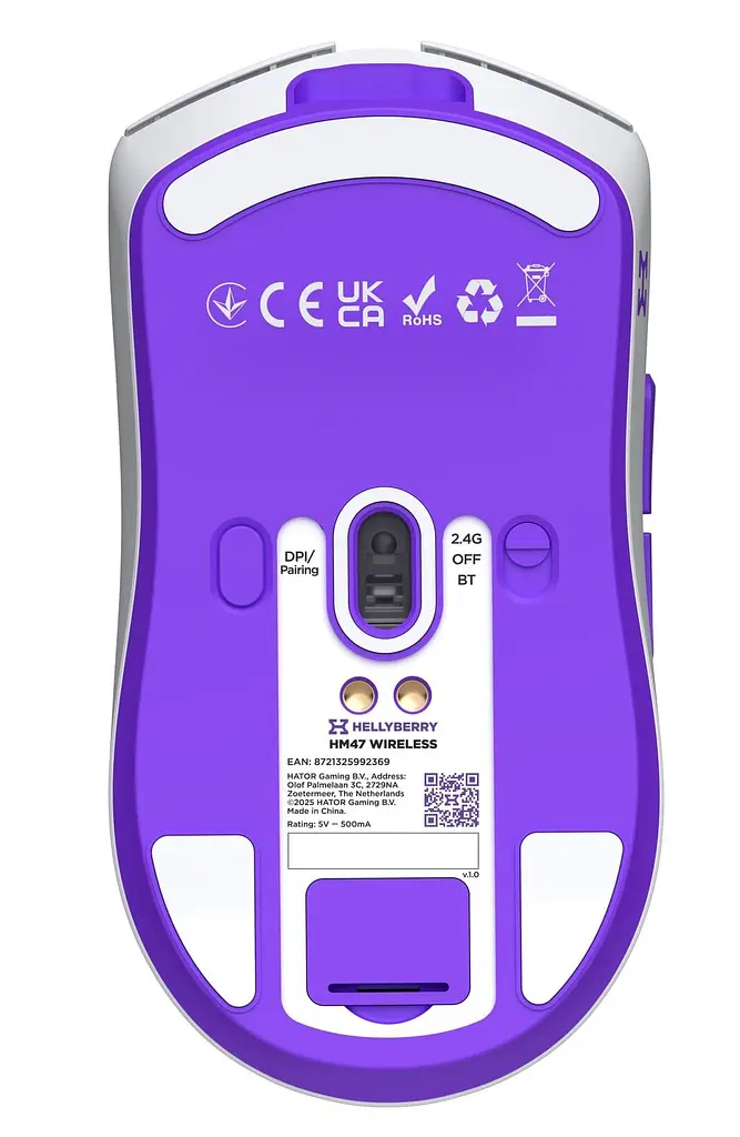 Миша HATOR Hellyberry HM47 Wireless White Violet (HM47_white_violet) - фото 6