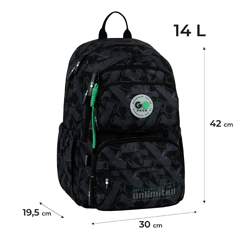 Рюкзак GoPack Education 120M-4 Unlimited Черно-серый (GO26-120M-4) - фото 2