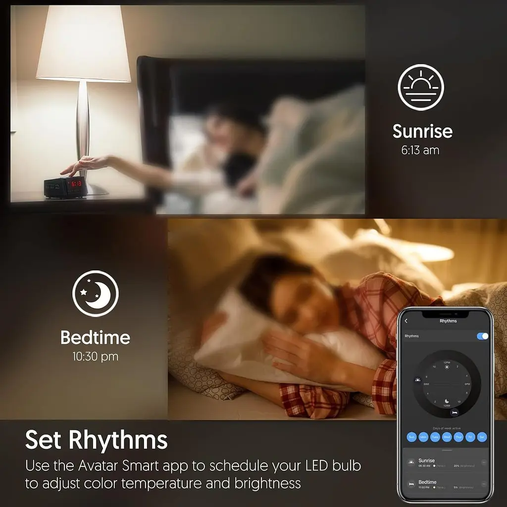 WiFi Умные лампочки LED B22 Bayonet Music Sync RGBCW Изменение цвета Темная теплая/прохладная лампочка, совместимая с ярлыками Google - фото 5