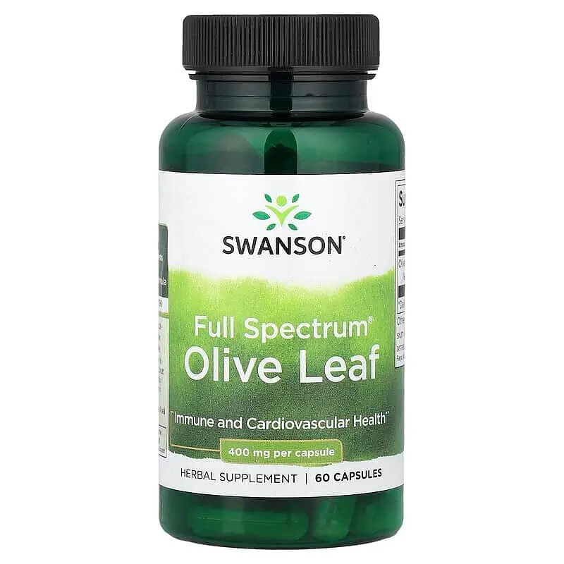 Листья оливы Olive Leaf Extract 400 mg Full Spectrum, 60 капсул Swanson vit0004300 - фото 2