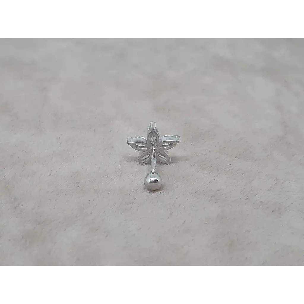 Серебряная серьга для пирсинга хеликса Ирий с фианитами. 40103ШТ - фото 3