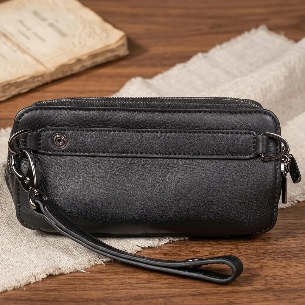Чоловічий клатч з натуральної шкіри Tony Perotti Newcontatto 6168 nero (90566) Чорний - фото 6