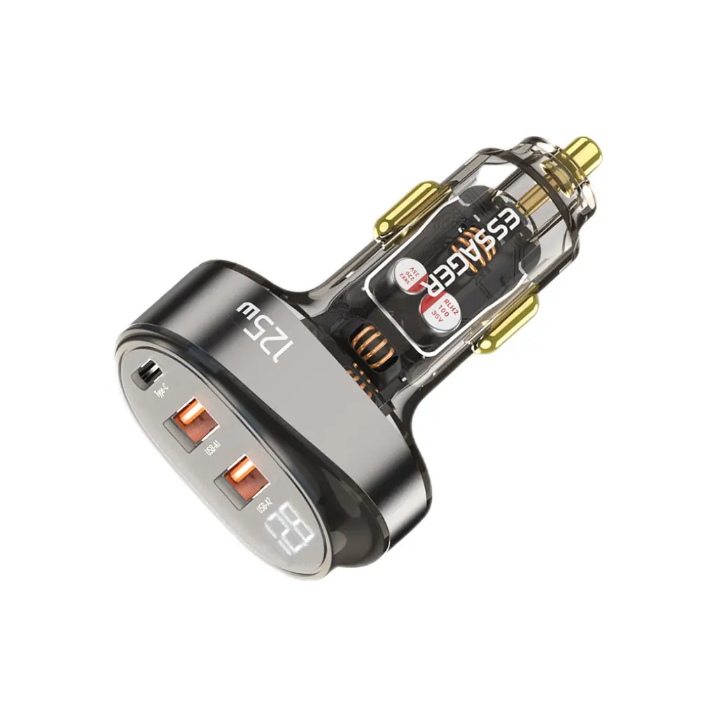 Зарядний пристрій Essager 2xUSB + 1xUSB-C 125W QC3.0/PD3.0 Display Car Charger (ECC2AC-FM12-Z) - фото 2
