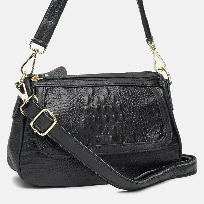 Жіноча шкіряна сумка Borsa Leather K1211-black - фото 2