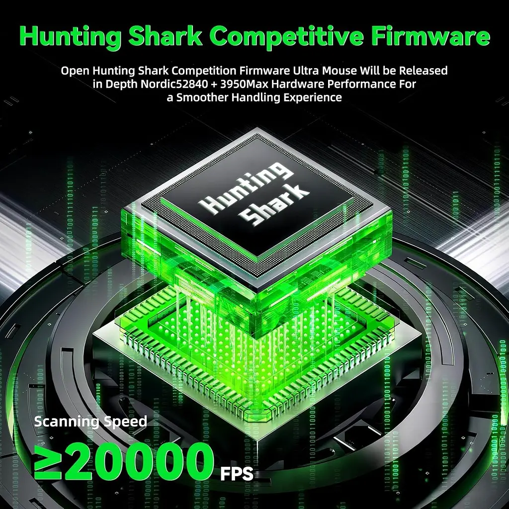 Бездротова миша ATTACK SHARK V5 42000 DPI PAW3950MAX,8K,Nordic 52840,20000FPS Чорна - фото 7