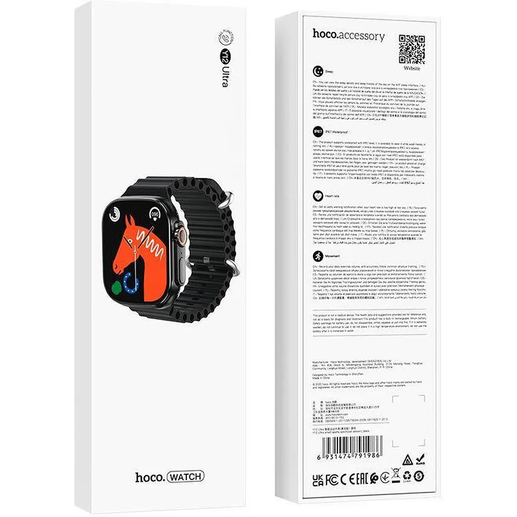 Розумний годинник HOCO Y12 Ultra (call version) 6931474791986 чорний - фото 5