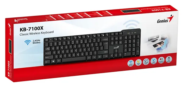 Клавіатура Genius KB-7100X USB, Black, UKR - фото 3
