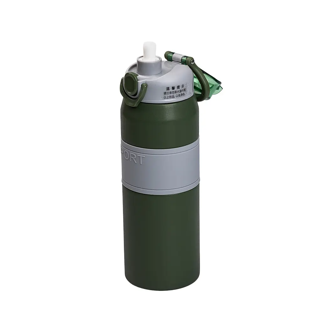 Термос Sport 800 мл з мундштуком і ручкою, зелений Yiwu HP-14-6GR - фото 7