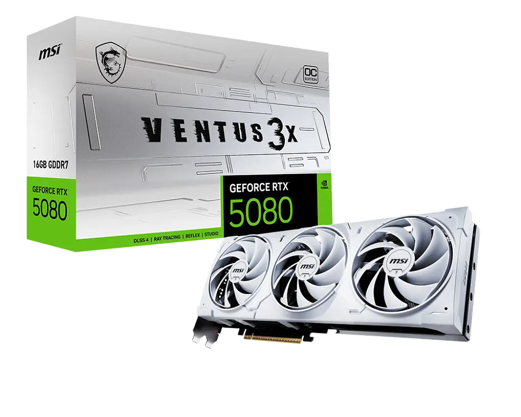 Відеокарта GeForce RTX 5080 16GB MSI Ventus 3X OC White (RTX 5080 16G VENTUS 3X OC WHITE) - фото 2