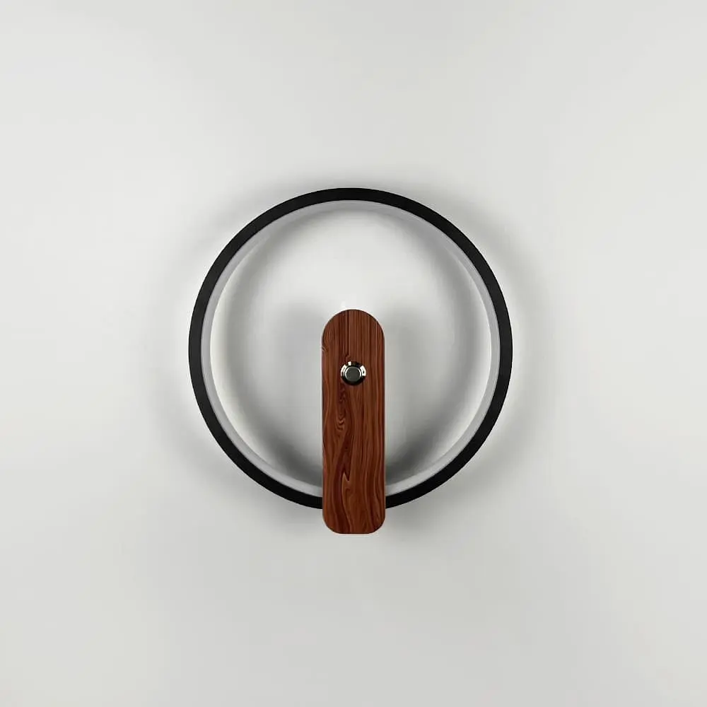 Бра у чорному корпусі із світлодіодним кільцем Ø 23,5 см Line F Арт. W788/2 BK - фото 7