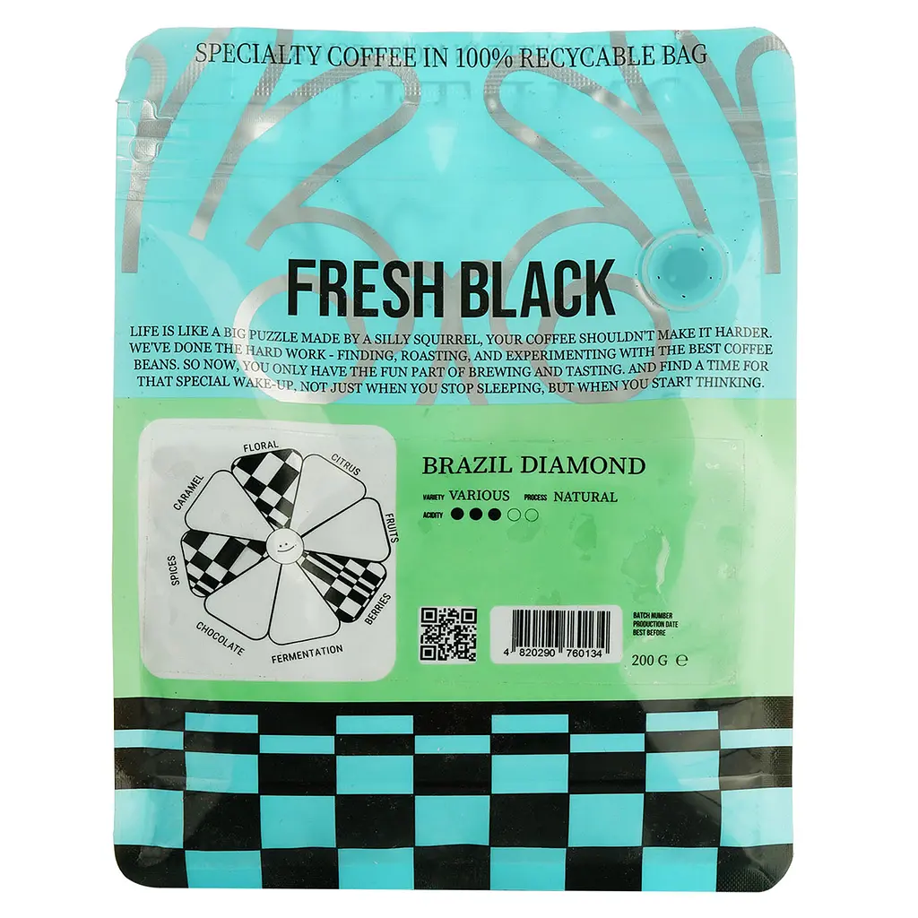 Кава в зернах Fresh Black Brazil Diamond 200 г - фото 4