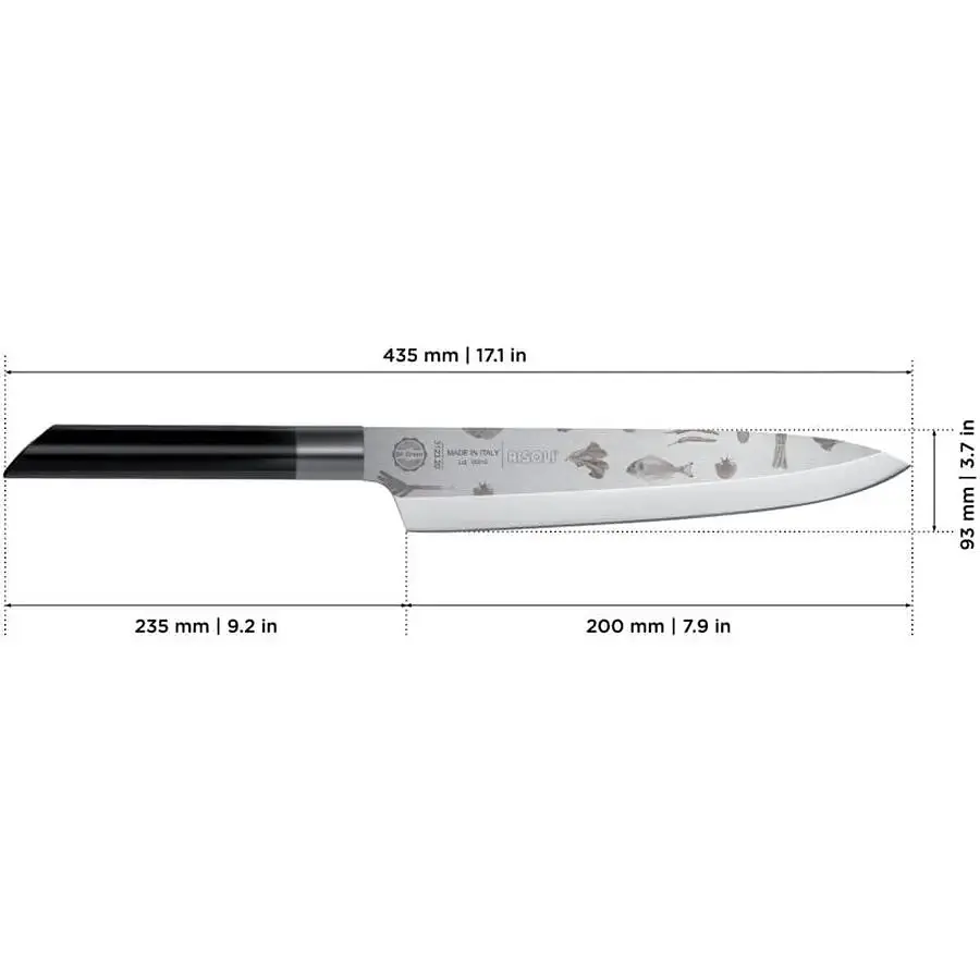 Ніж кухарський Risoli Dr. Green Chef 20 см (02040DR/20CH) - фото 4