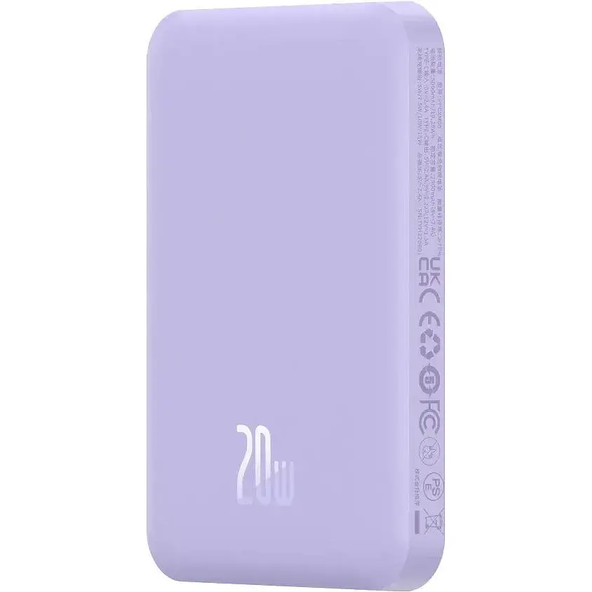 Портативный аккумулятор Baseus Magnetic Mini Wireless 20W 5000mAh nebula purple (P10022107513-00) - фото 3