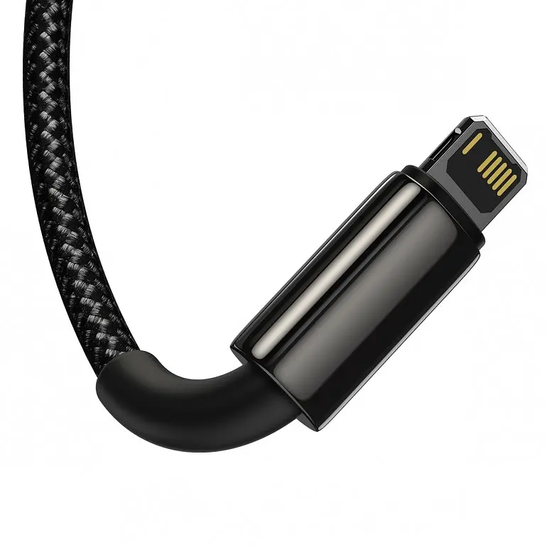 Кабель Baseus Tungsten Gold Cable USB to Type-C/Lightning/MicroUSB 3.5A 1.5m CAMLTWJ-01 Black - фото 3