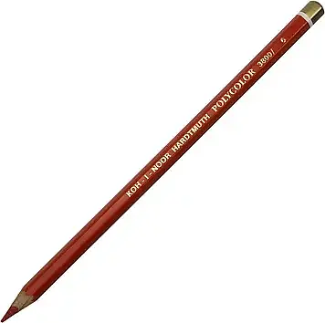 Олівець кольор. "Koh-i-noor" №3800/6 Polycolor художн.vermillion red/вермильон черв.(12)
