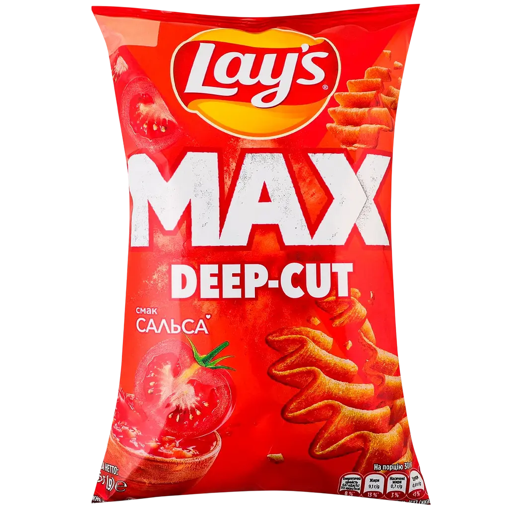 Набор: чипсы Lays Max Strong Чили и лайм картофельные 95 г + чипсы Lays Max Deep-cut Сальса Рифленые картофельные 95 г + чипсы Lays Max Рифленые Сметана и лук картофельные 95 г - фото 3