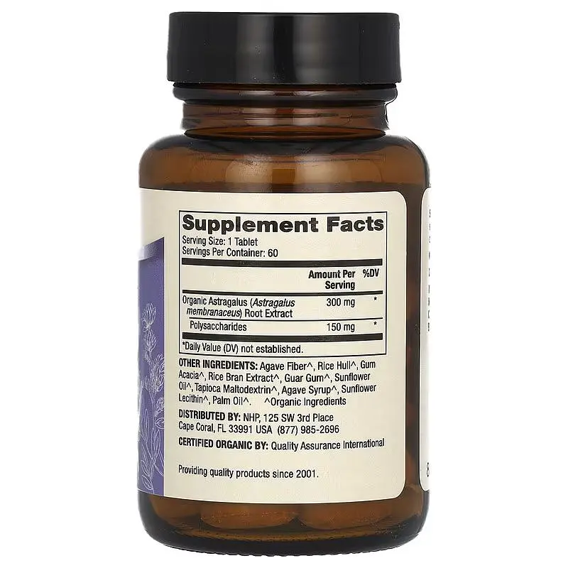 Натуральна добавка Dr. Mercola Organic Astragalus Extract 60 таблеток - фото 2