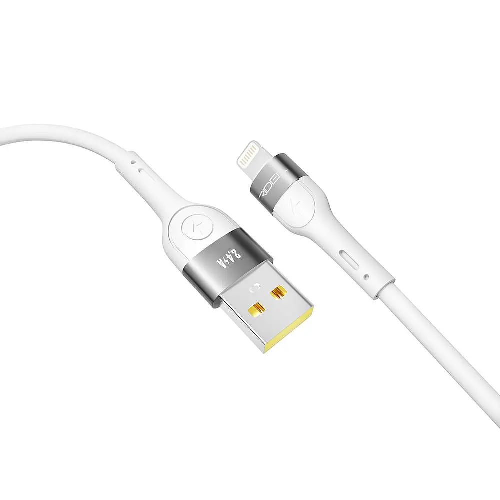 Кабель для зарядки USB Ridea RC-XS51 X-Silicone USB-Lightning 12W 5V/2.4A 1.2 м Белый - фото 4
