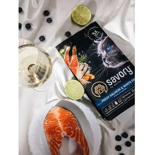 Сухий корм Savory для довгошерстих котів зі свіжим лососем і білою рибою 400 г - фото 5