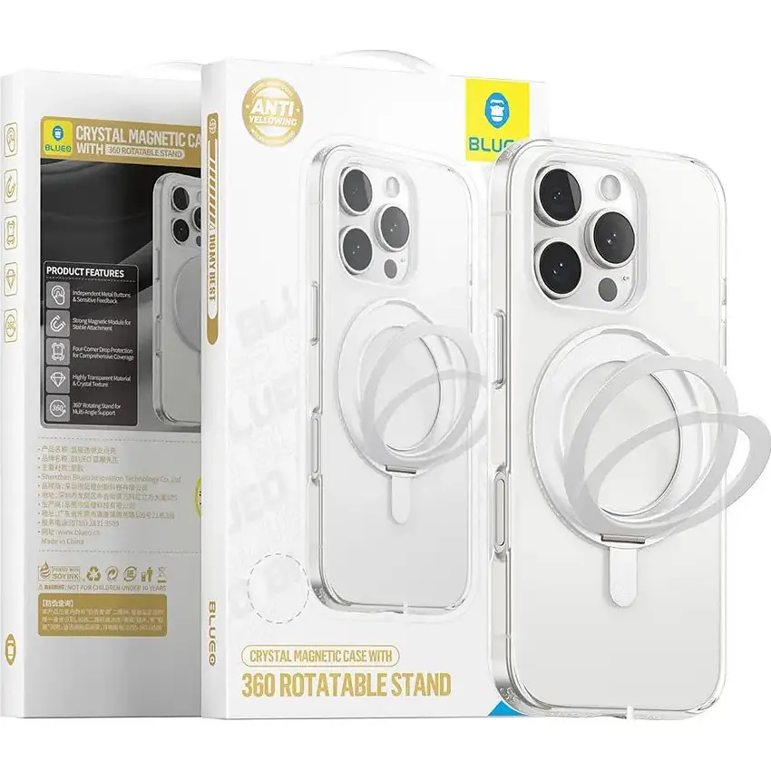 Чохол Blueo Crystal Case Rotatable Stand with MagSafe для Apple iPhone 16 Pro Transparent (BL-039I16P) [115156] - фото 3