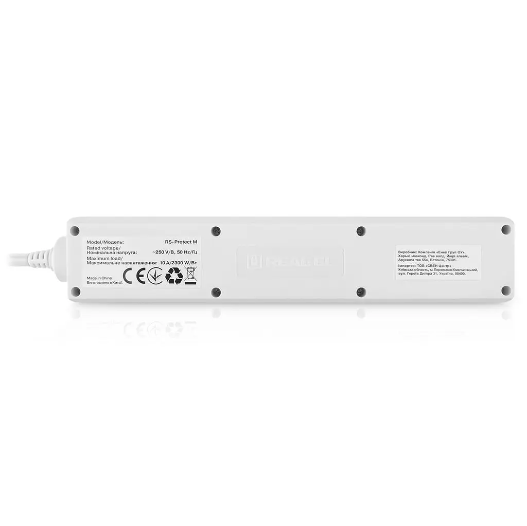 Мережевий фільтр Real-EL RS-Protect M 5м White (EL122300029) - фото 7