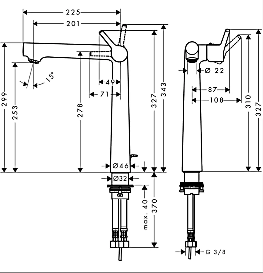 Змішувач Hansgrohe Talis S 250 для умивальника з донним клапаном 72115000 Хром - фото 2