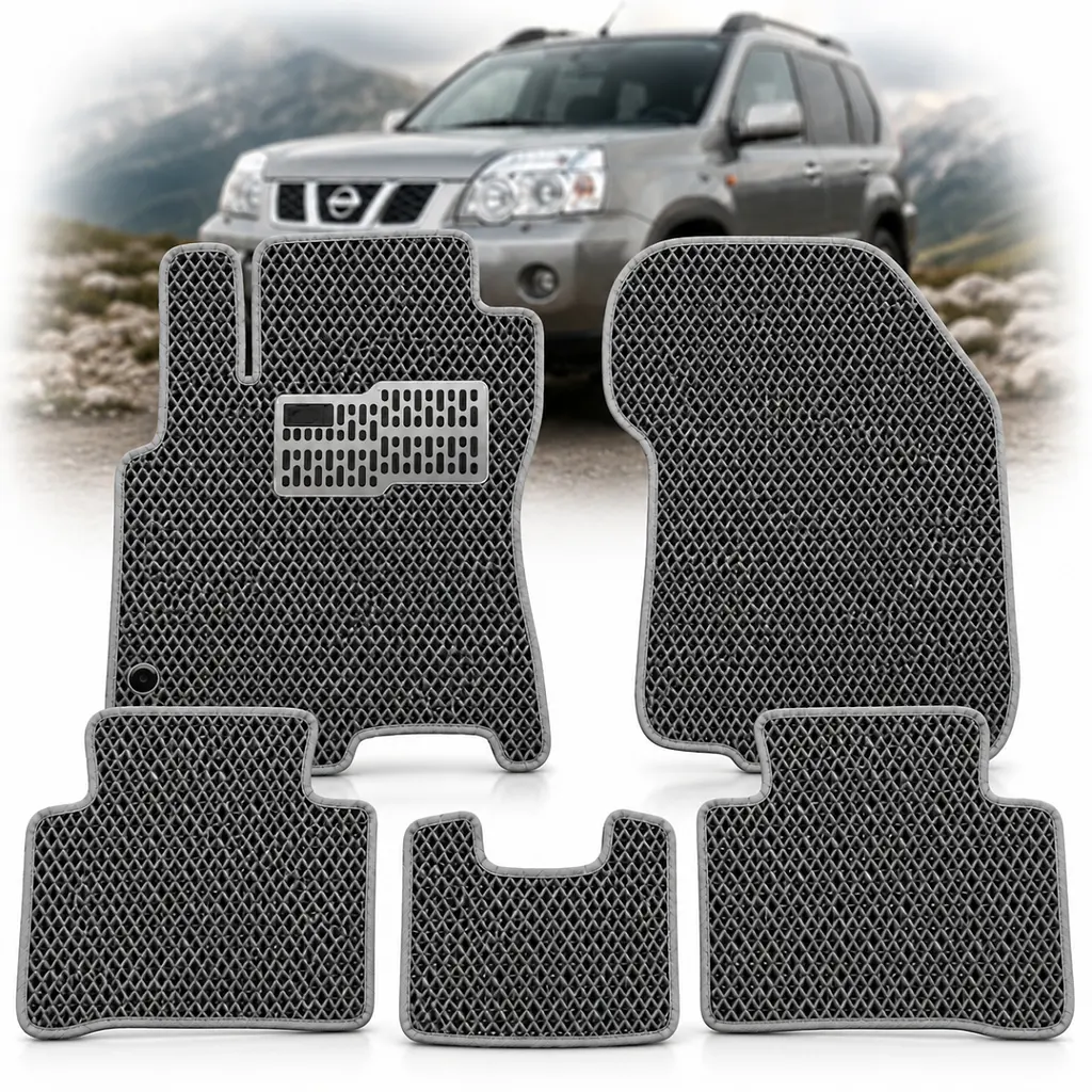 Килимки в салон EVA для Nissan X-Trail (Т-30) 2001-2007 з підп'ятником Сірі 5 шт