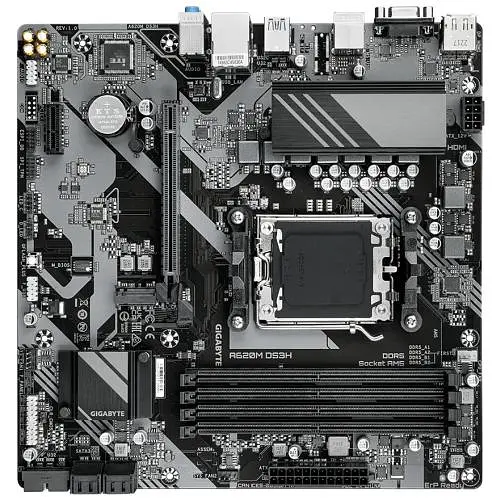 Материнська плата AM5 Gigabyte A620M DS3H, A620, 4xDDR5, Int.Video (CPU), 4xSATA3, 1xM.2, 1xPCI-E 4.0 x16, 1xPCI-E 3.0 x1, Realtek 7.1, Realtek 1Gb, 4xUSB3.2/6xUSB2.0, VGA/HDMI/DP, MicroATX - фото 4