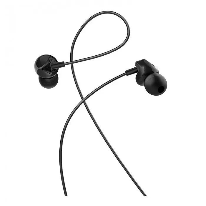 Проводные наушники вакуумные с микрофоном черные 3.5mm Hoco M60 Perfect Sound Universal 1.2m - фото 3