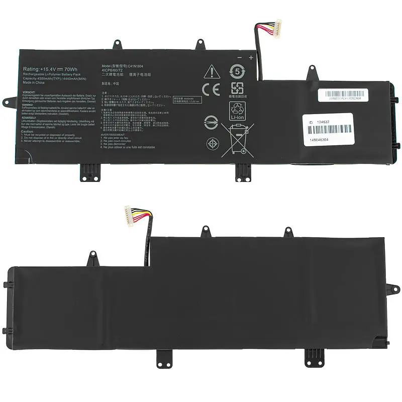 Батарея для ноутбука Asus C41N1804 (ZenBook Pro 14 UX450FD UX450FDX) 15.4V 4550mAh 70Wh Чорний - фото 2