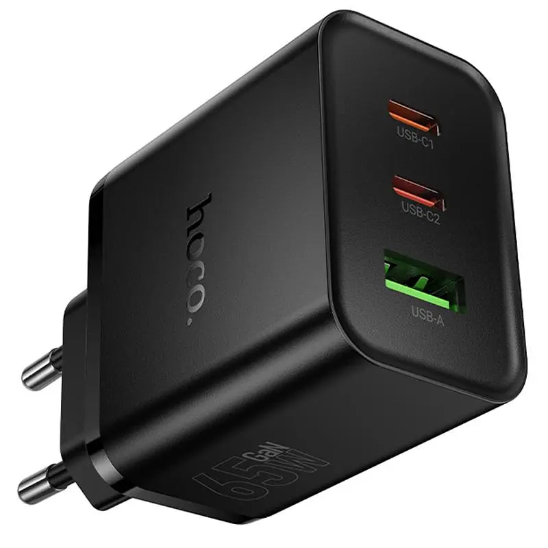 МЗП Hoco N75 Grande 65W QC+PD (1USB-A/2C) Black - фото 5