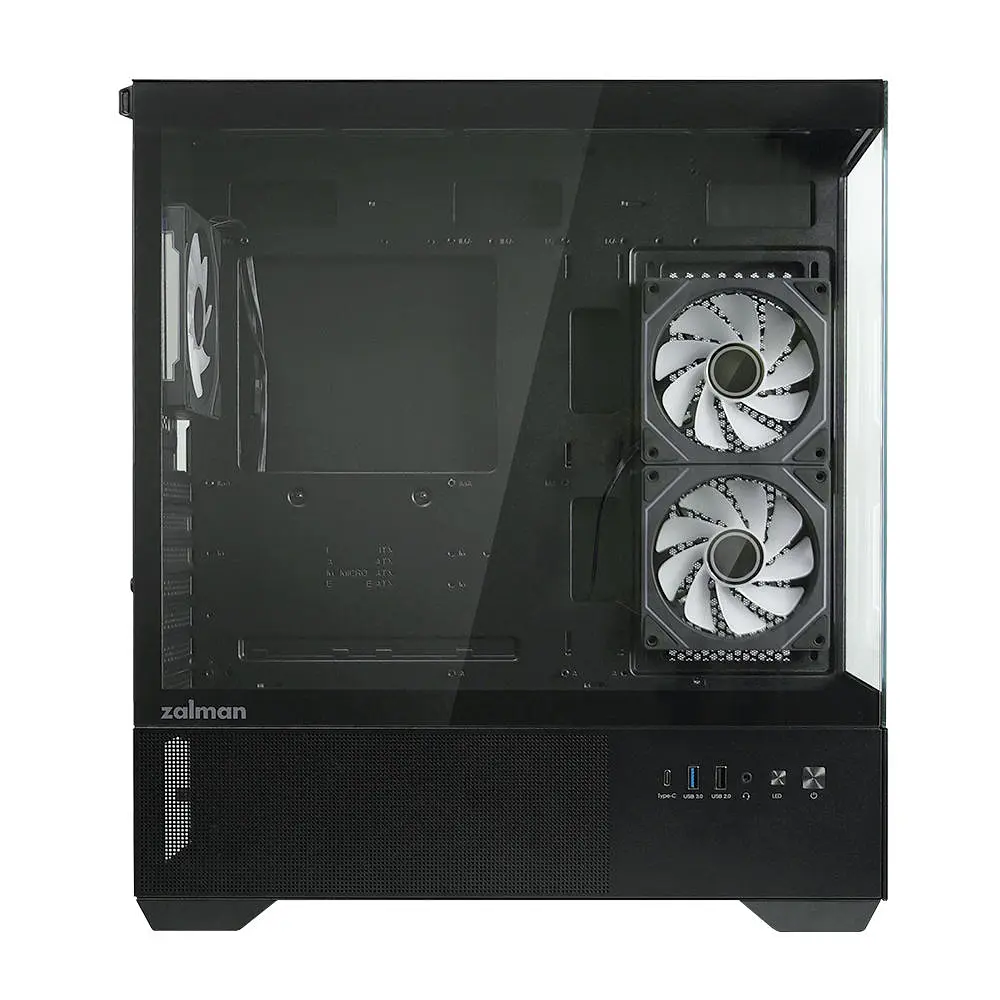 Zalman Корпус Chronix V2 без БР, 1xUSB3.0, 1xUSB2.0, 1x Type C, 2x120мм ARGB Reverse, 4x120мм ARGB, VGA 410мм, LCS ready, TG Side/Front Panel, ATX, чорний - фото 4