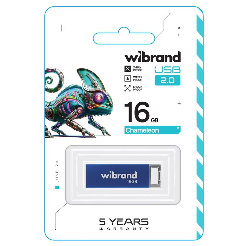 Flash Wibrand USB 2.0 Chameleon 16Gb Blue - фото 2