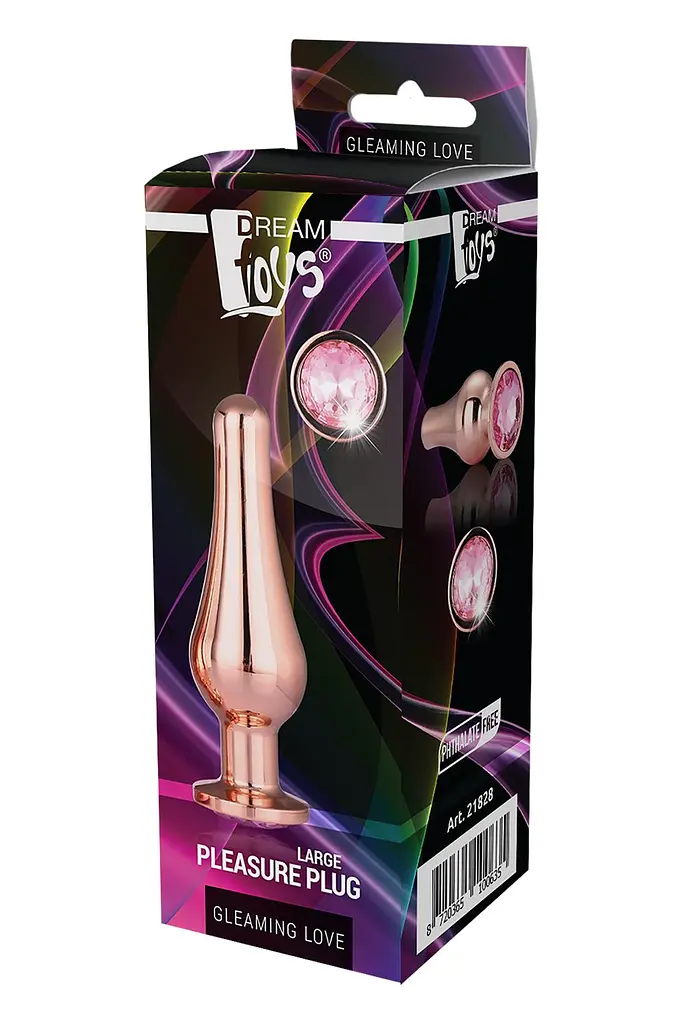 Анальна пробка Gleaming Love Gold Pleasure Plug L 12.7 см (рожевий) - фото 5