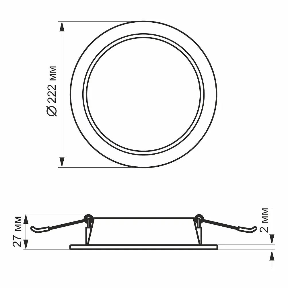Вбудований світильник Videx LED Back круглий 20W 5000K (VL-DLBR-205) - фото 4