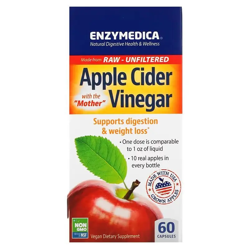 Амінокислота Enzymedica Apple Cider Vinegar, 60 капсул vit0003885 - фото 2