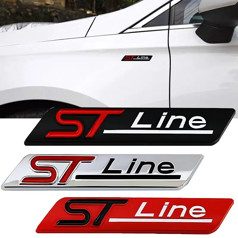 Емблема напис STLine для Ford чорна 84х16мм метал (на скотчі) - фото 3