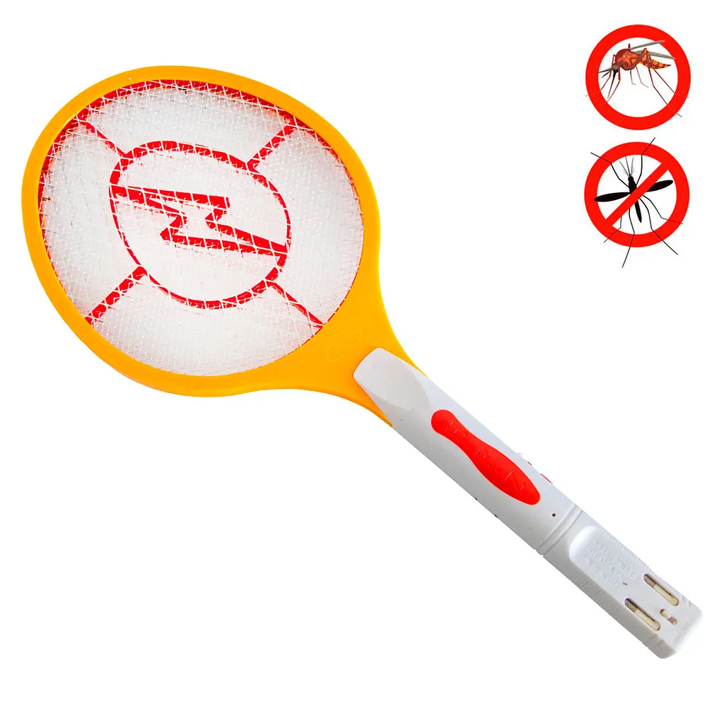 Ракетка от комаров оранжевая электромухобойка на аккумуляторе Rechargeable Mosquito Hitting Swatter - фото 2