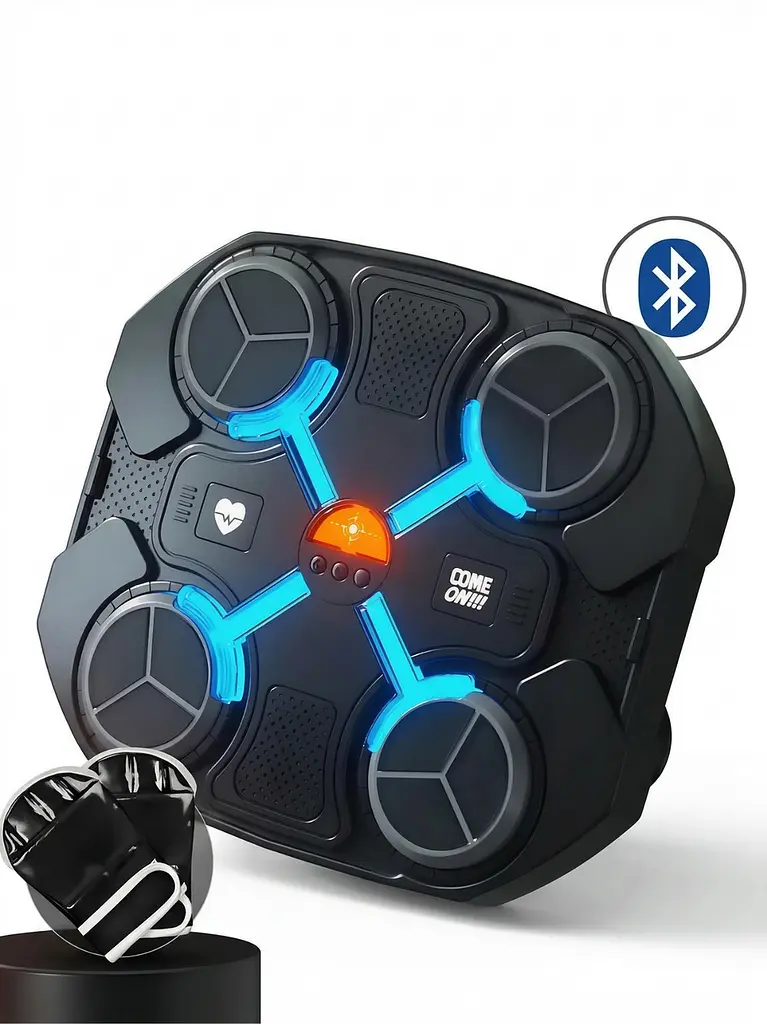 Музичний боксерський тренажер на стіну до 400 кг з Bluetooth та рукавичками, чорний (2488727294) - фото 2