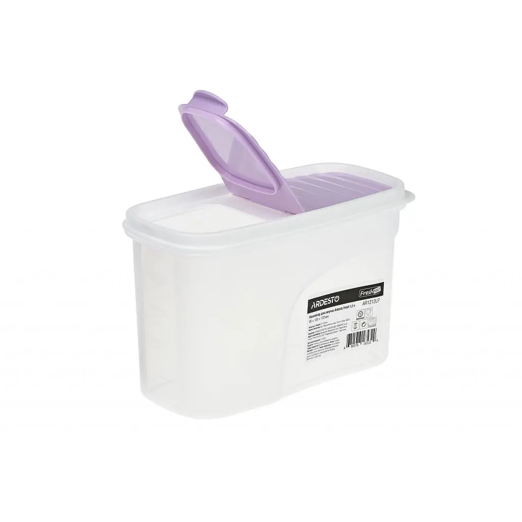 Ємність для сипучих продуктів ARDESTO Fresh 1.2 л Purple (AR1212LP) - фото 2
