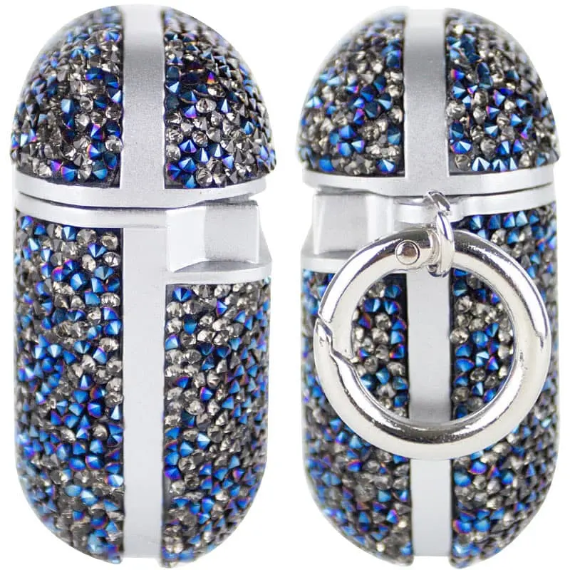 TPU чехол Bling World Rock Diamond для наушников AirPods 1/2 Синий - фото 3