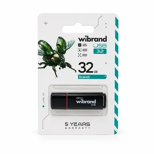 Флеш накопичувач USB 32Gb Wibrand Scarab, Black, USB 3.2 Gen 1 (WI3.2/SC32P11B) - фото 4