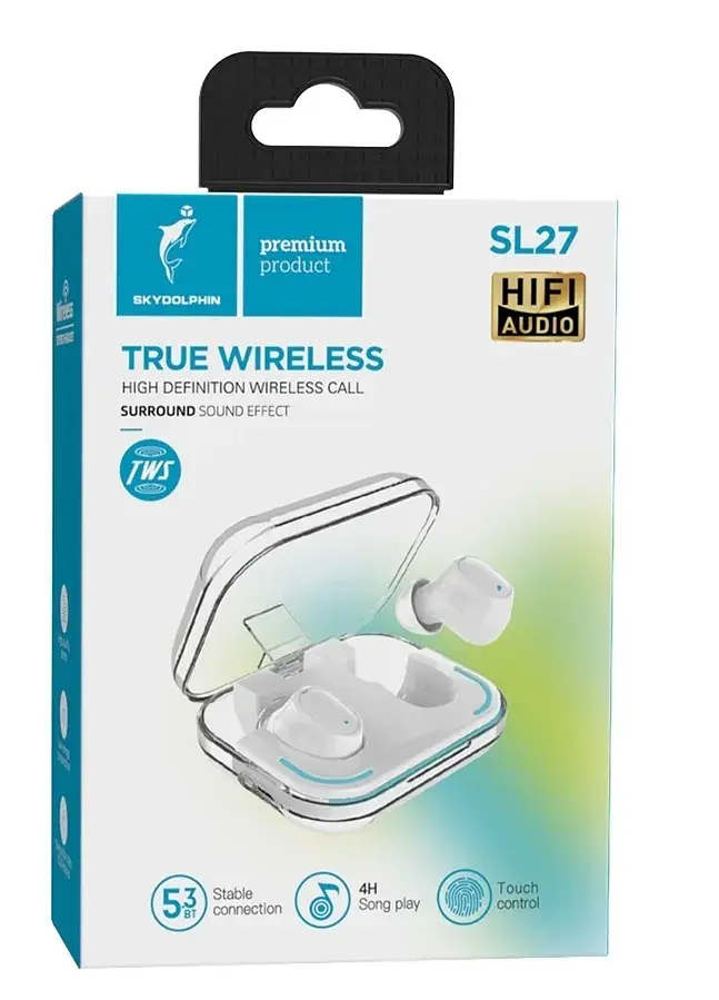 Bluetooth-гарнітура SkyDolphin TWS SL27 White (SDBTE-000191) - фото 2